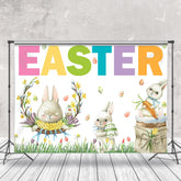 Lofaris Cute Bunny Spring Grass Photography Easter Backdrop